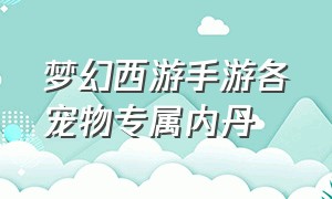 梦幻西游手游各宠物专属内丹