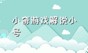 小奇游戏解说小号