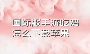 国际服手游吃鸡怎么下载苹果