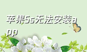 苹果5s无法安装app