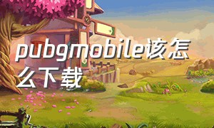 pubgmobile该怎么下载