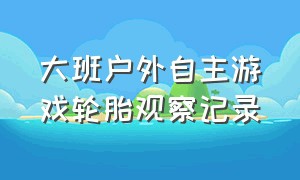 大班户外自主游戏轮胎观察记录（大班户外玩轮胎观察记录）