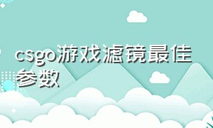 csgo游戏滤镜最佳参数