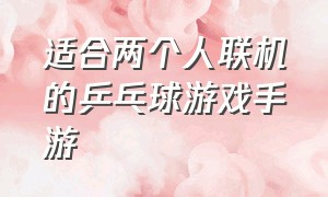 适合两个人联机的乒乓球游戏手游