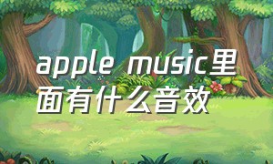 apple music里面有什么音效