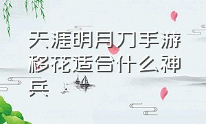 天涯明月刀手游移花适合什么神兵