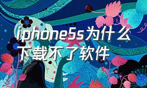 iphone5s为什么下载不了软件