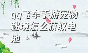 qq飞车手游宠物秘境怎么获取电池（qq飞车宠物秘境多少能源）