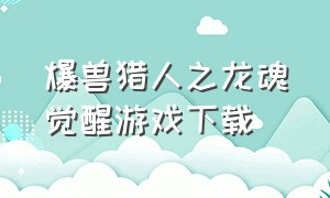 爆兽猎人之龙魂觉醒游戏下载