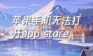 苹果手机无法打开app store