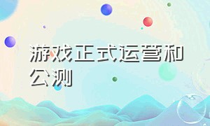 游戏正式运营和公测