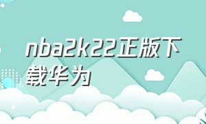 nba2k22正版下载华为（nba2k22华为平板怎么下载）