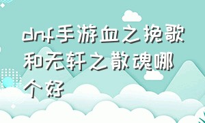 dnf手游血之挽歌和无轩之散魂哪个好