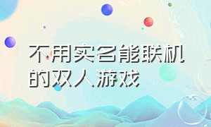 不用实名能联机的双人游戏