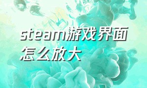 steam游戏界面怎么放大