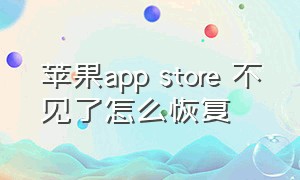 苹果app store 不见了怎么恢复