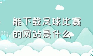 能下载足球比赛的网站是什么（足球赛事下载网站排行榜前十名）