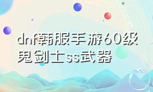 dnf韩服手游60级鬼剑士ss武器