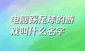 电脑踢足球的游戏叫什么名字