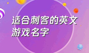 适合刺客的英文游戏名字