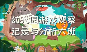 幼儿园游戏观察记录与分析大班