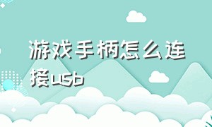 游戏手柄怎么连接usb