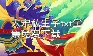 大宋私生子txt全集免费下载