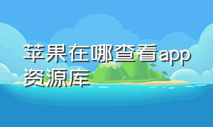 苹果在哪查看app资源库（为什么苹果app资源库找不到了）