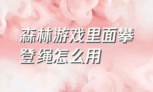 森林游戏里面攀登绳怎么用