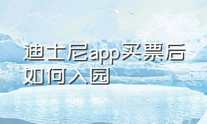 迪士尼app买票后如何入园