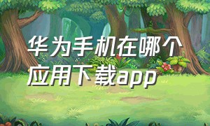 华为手机在哪个应用下载app