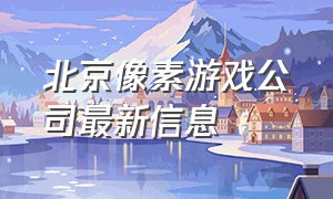 北京像素游戏公司最新信息