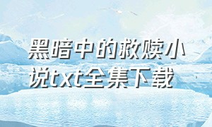 黑暗中的救赎小说txt全集下载