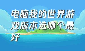 电脑我的世界游戏版本选哪个最好