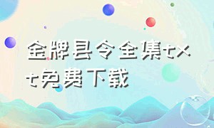 金牌县令全集txt免费下载