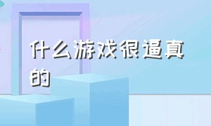 什么游戏很逼真的