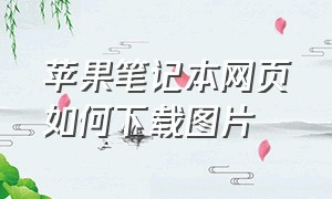 苹果笔记本网页如何下载图片