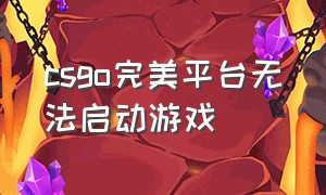 csgo完美平台无法启动游戏