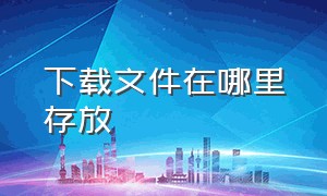 下载文件在哪里存放