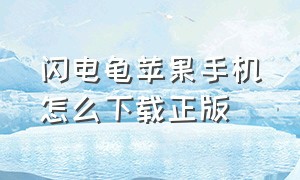 闪电龟苹果手机怎么下载正版