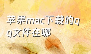 苹果mac下载的qq文件在哪