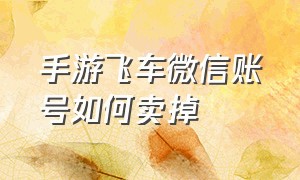 手游飞车微信账号如何卖掉（qq飞车手游怎么看好友微信账号）