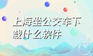 上海坐公交车下载什么软件（坐上海公交车要下载什么app）