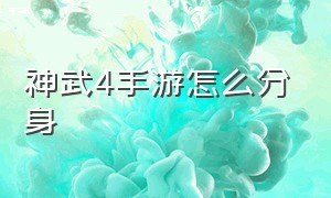 神武4手游怎么分身