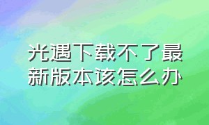 光遇下载不了最新版本该怎么办