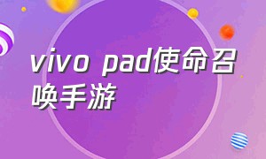 vivo pad使命召唤手游（使命召唤vivo版）