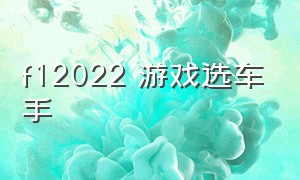 f12022 游戏选车手