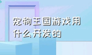 宠物王国游戏用什么开发的