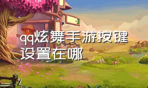 qq炫舞手游按键设置在哪（qq炫舞手游正确按法）