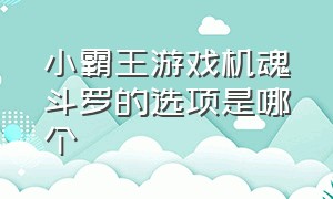 小霸王游戏机魂斗罗的选项是哪个